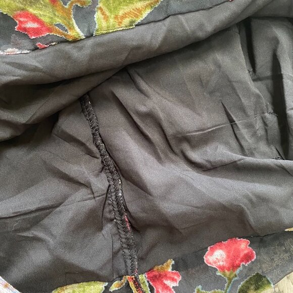 ASTR THE LABEL Floral Velvet Burnout Mini Dress L Black Red Ruffled Whimsigoth - Picture 11 of 16